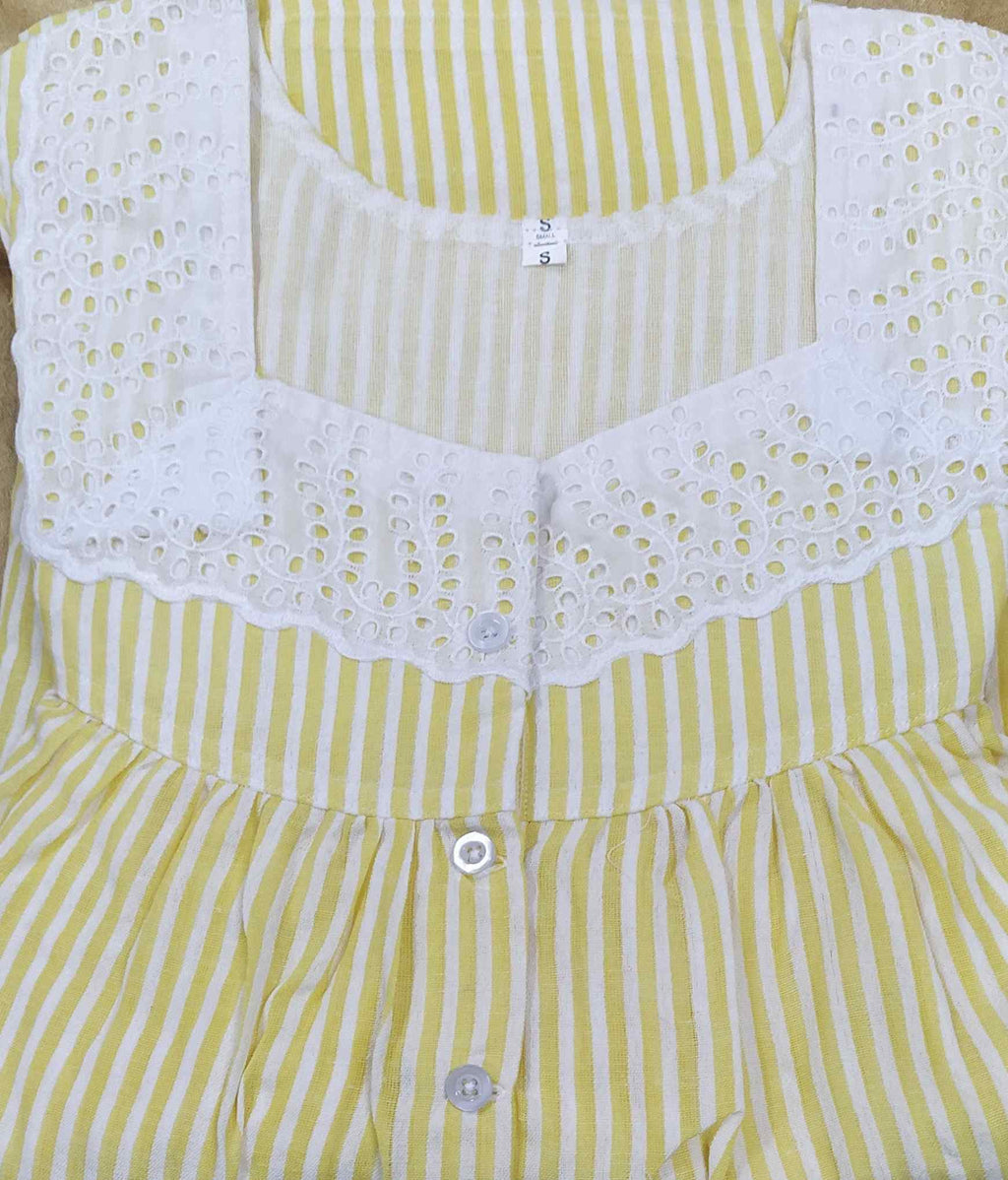 Bantex With Pockets, Half Open Small Printed Nighty