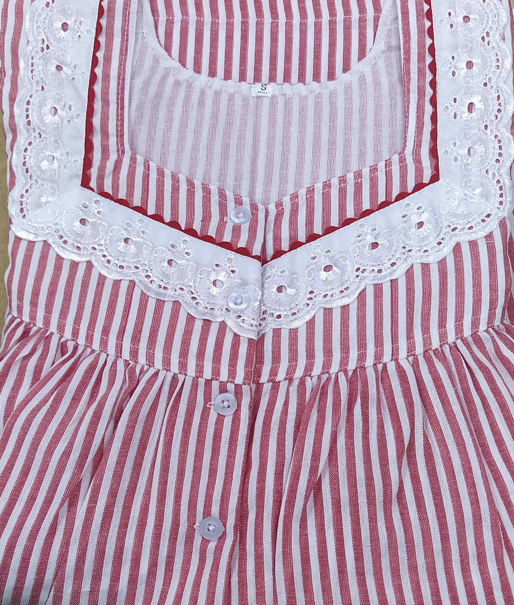 Bantex With Pockets, Side elastic, Half Open Small Printed Nighty