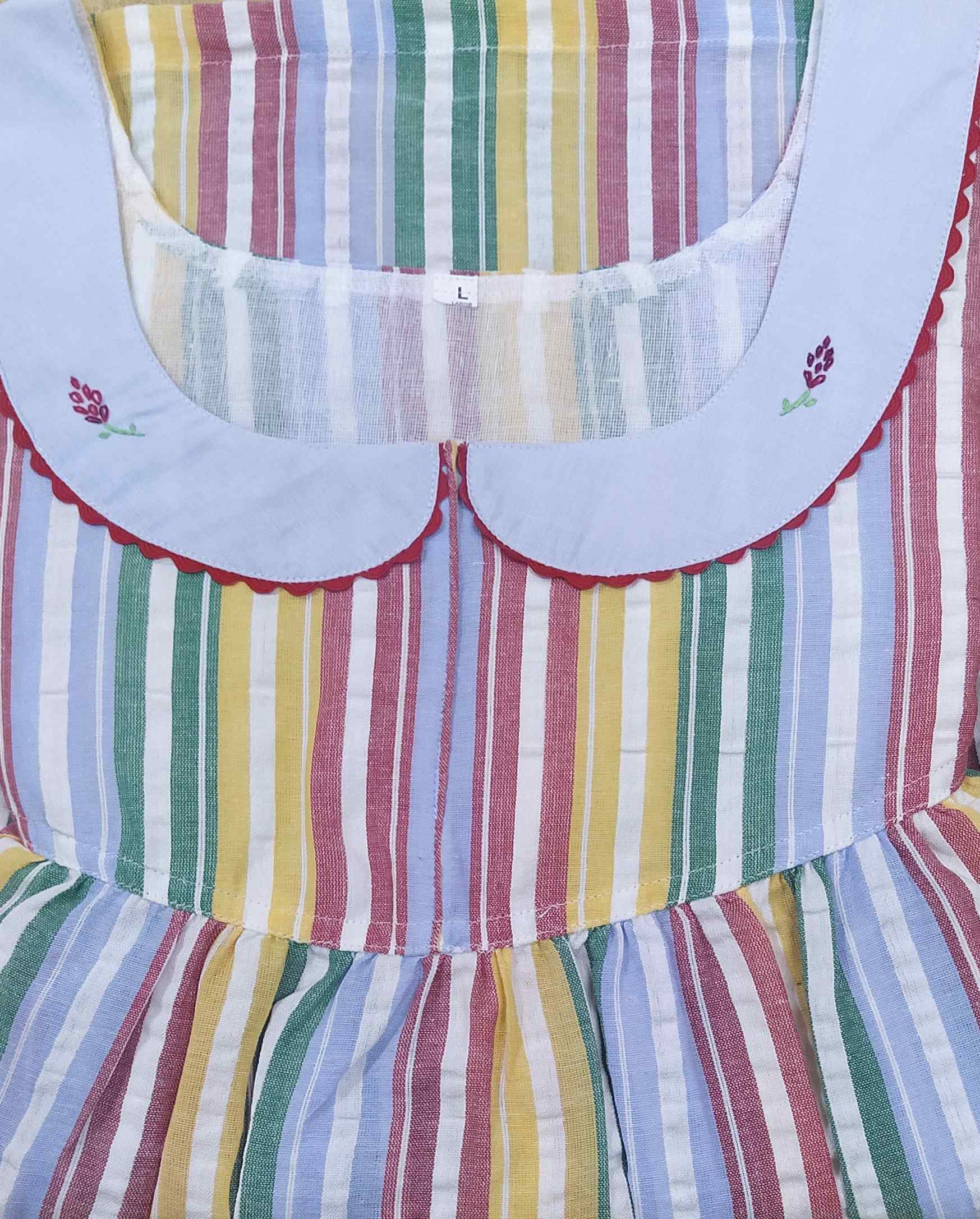 Bantex With Pockets, Half Open Small Printed Nighty
