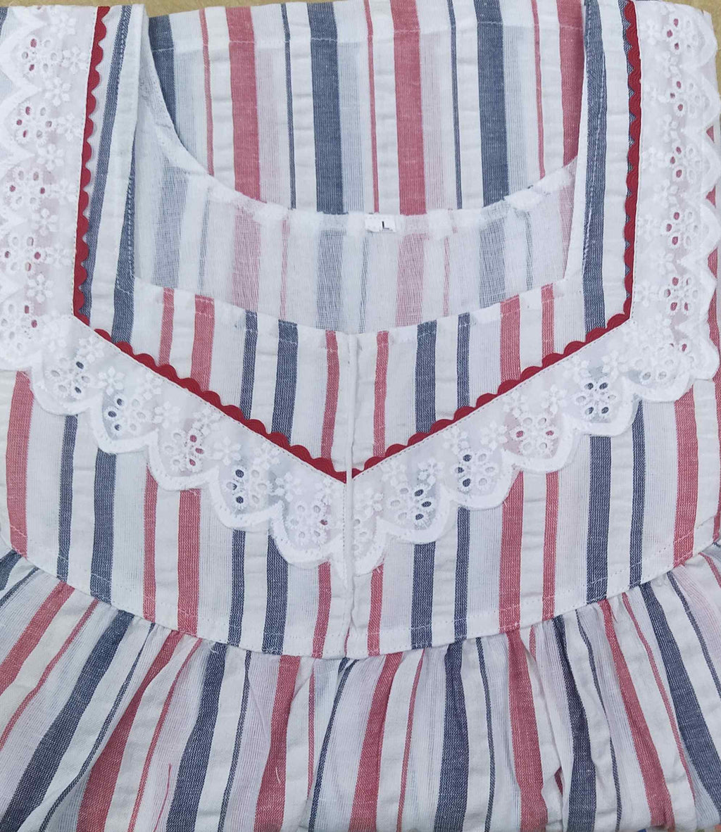 Bantex With Pockets, Half Open, No Open Large Printed Nighty