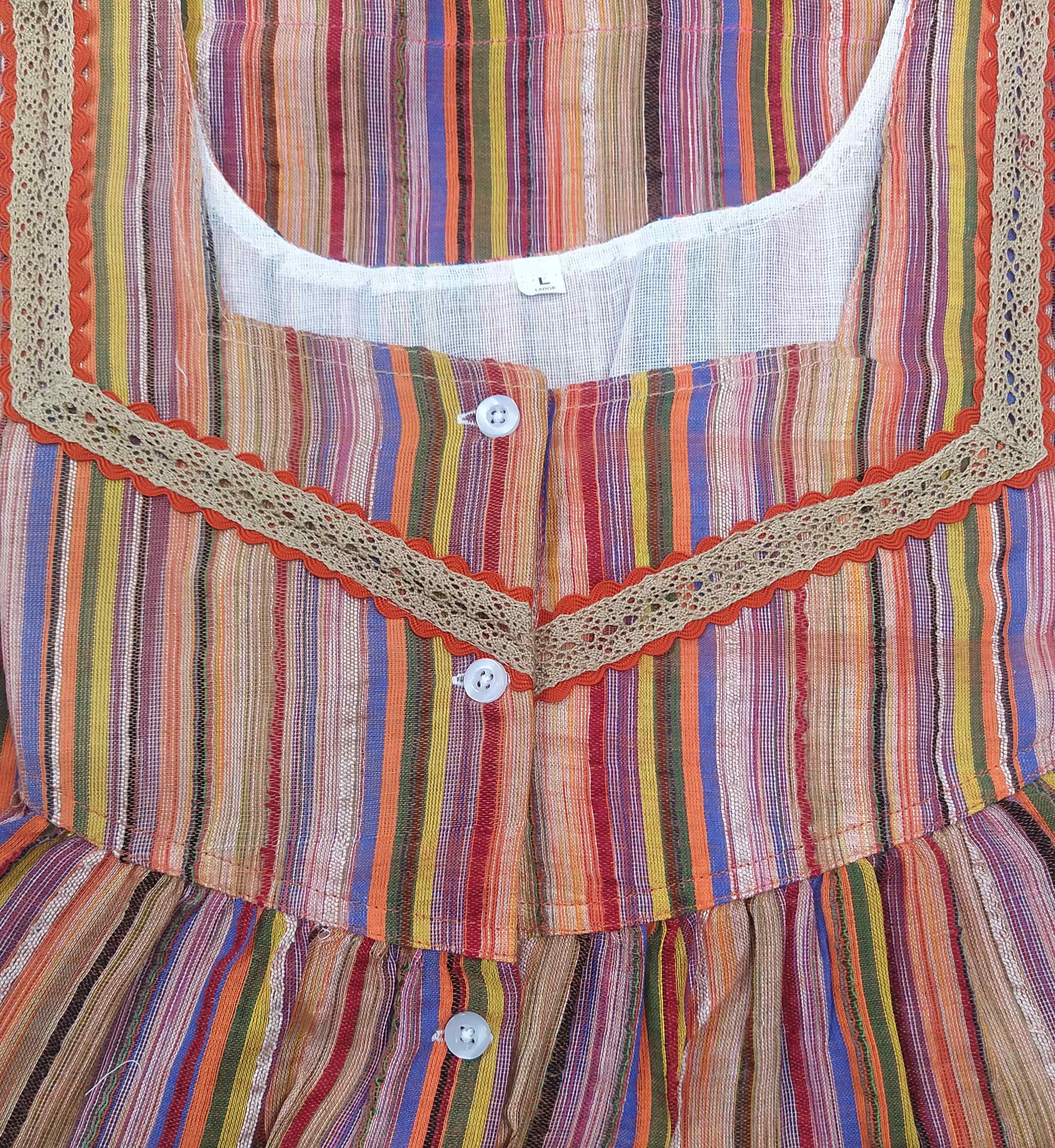 Bantex With Pockets, Half Open Large Printed Nighty