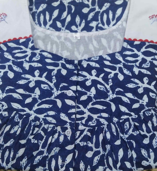 Soft Cotton With Pockets, Half Open Large Printed Nighty