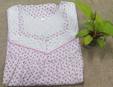 Cotton Side zip, With Pockets Small Printed Nighty