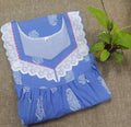 Cotton Side zip, With Pockets Small Printed Nighty
