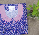Cotton With Pockets, Half Open Medium Printed Nighty