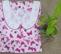 Cotton With Pockets, Half Open Medium Printed Nighty