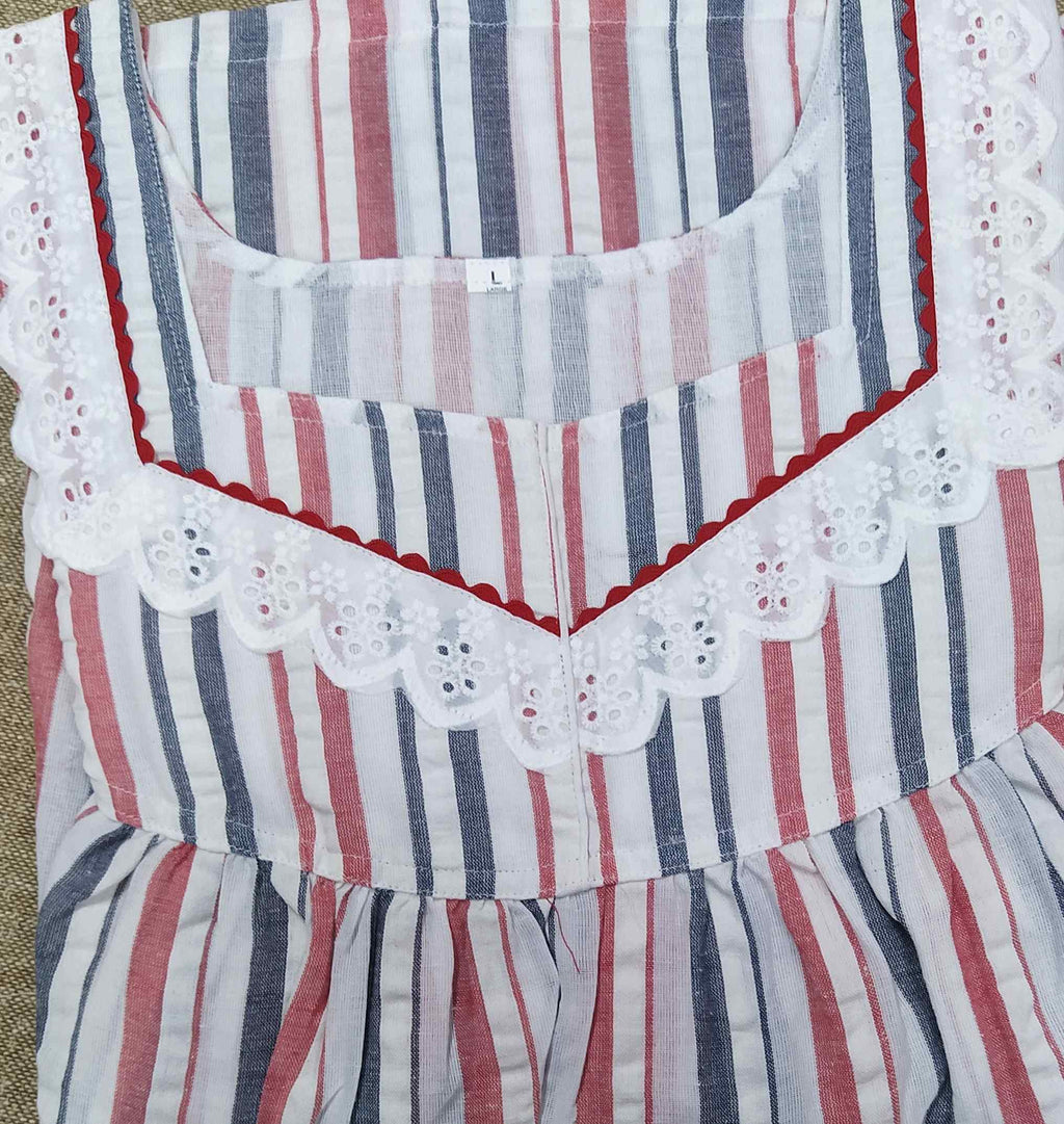 Bantex With Pockets, No Open Large Printed Nighty
