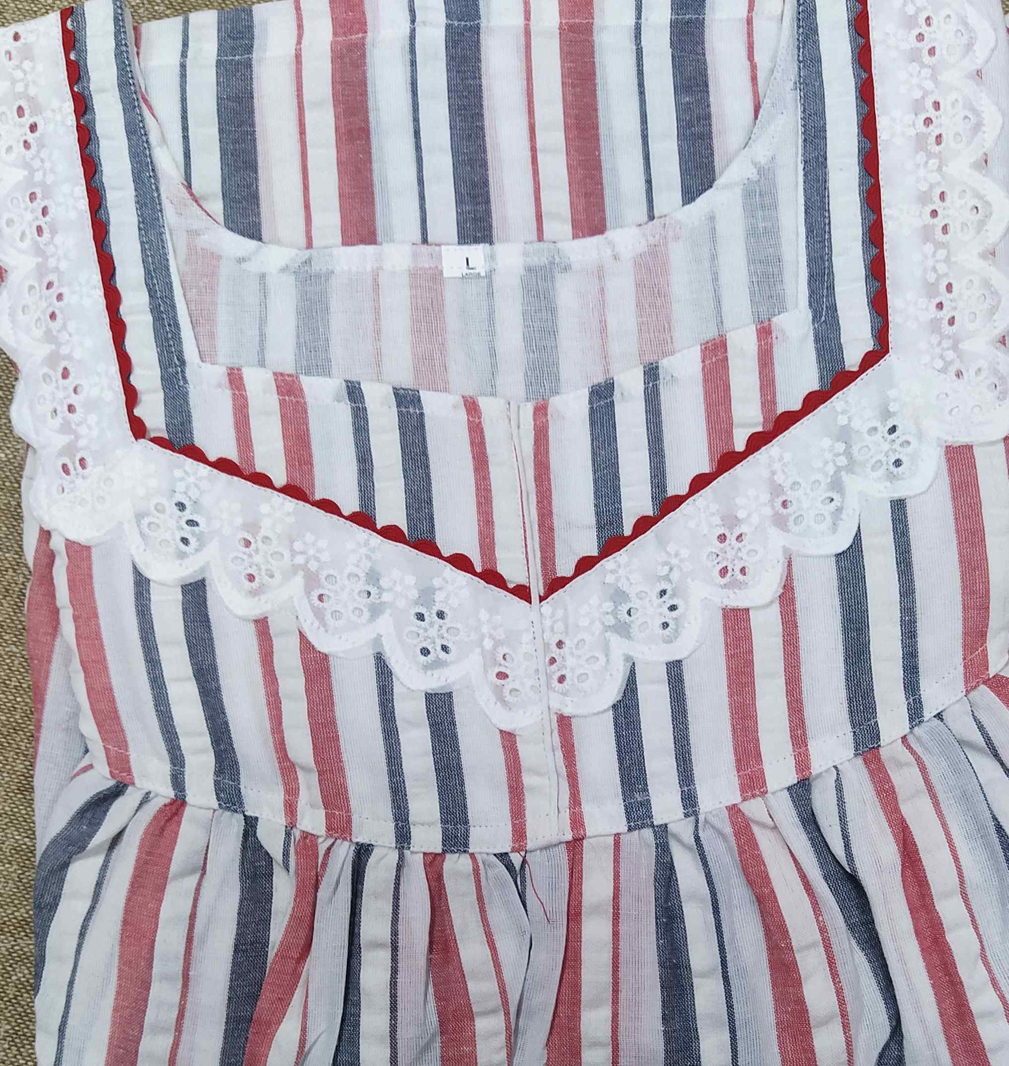 Bantex With Pockets, No Open Large Printed Nighty