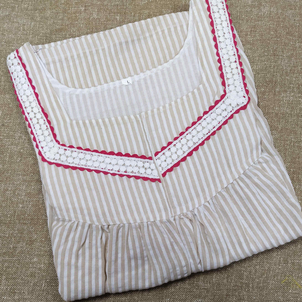 Cotton With Pockets, No Open Large Printed Nighty