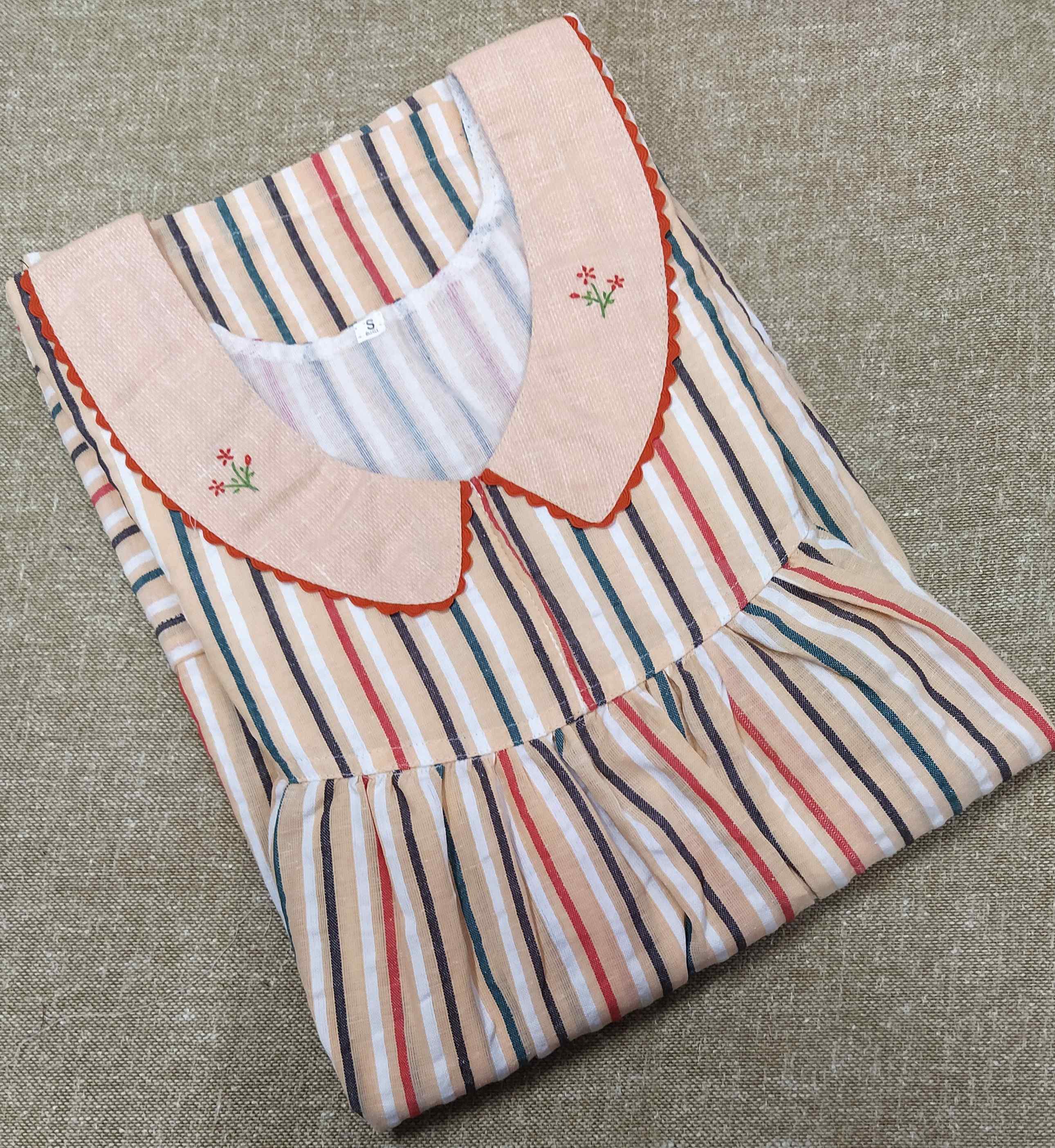 Bantex With Pockets, No Open Small Printed Nighty