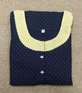 Cotton A-line churidar cut, With Pockets, Half Open Small Printed Nighty