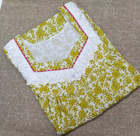 Cotton With Pockets, Half Open Medium Printed Nighty