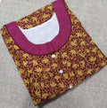 Cotton With Pockets, Half Open Medium Printed Nighty