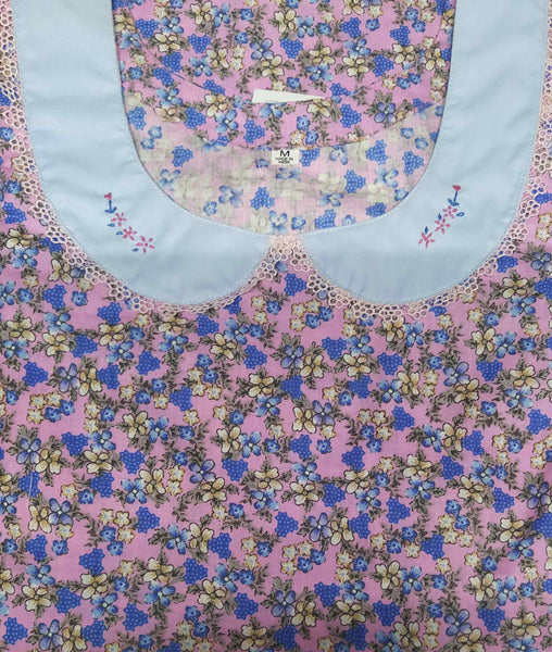Cotton A-line churidar cut, With Pockets, No Open Medium Printed Nighty