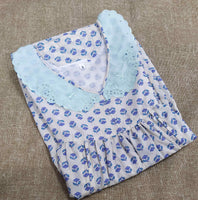 Soft Cotton Side zip, With Pockets Small Printed Nighty