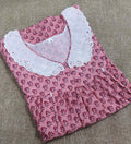 Cotton Side zip, With Pockets Small Printed Nighty