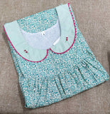 Cotton Side zip, With Pockets Small Printed Nighty