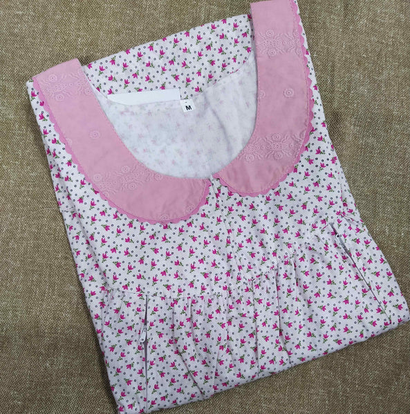 Cotton Side zip, With Pockets Medium Printed Nighty