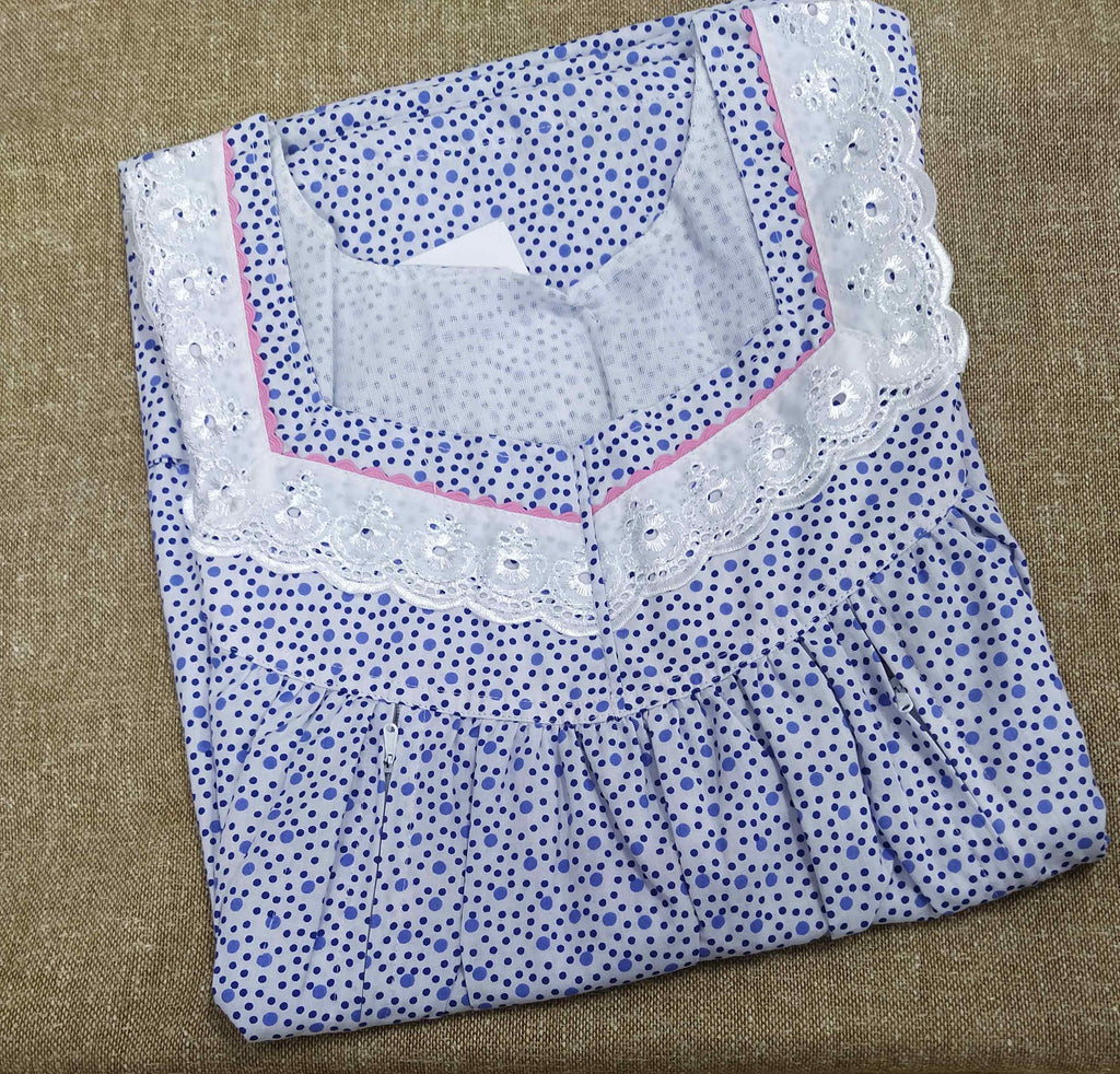 Cotton Side zip, With Pockets Medium Printed Nighty