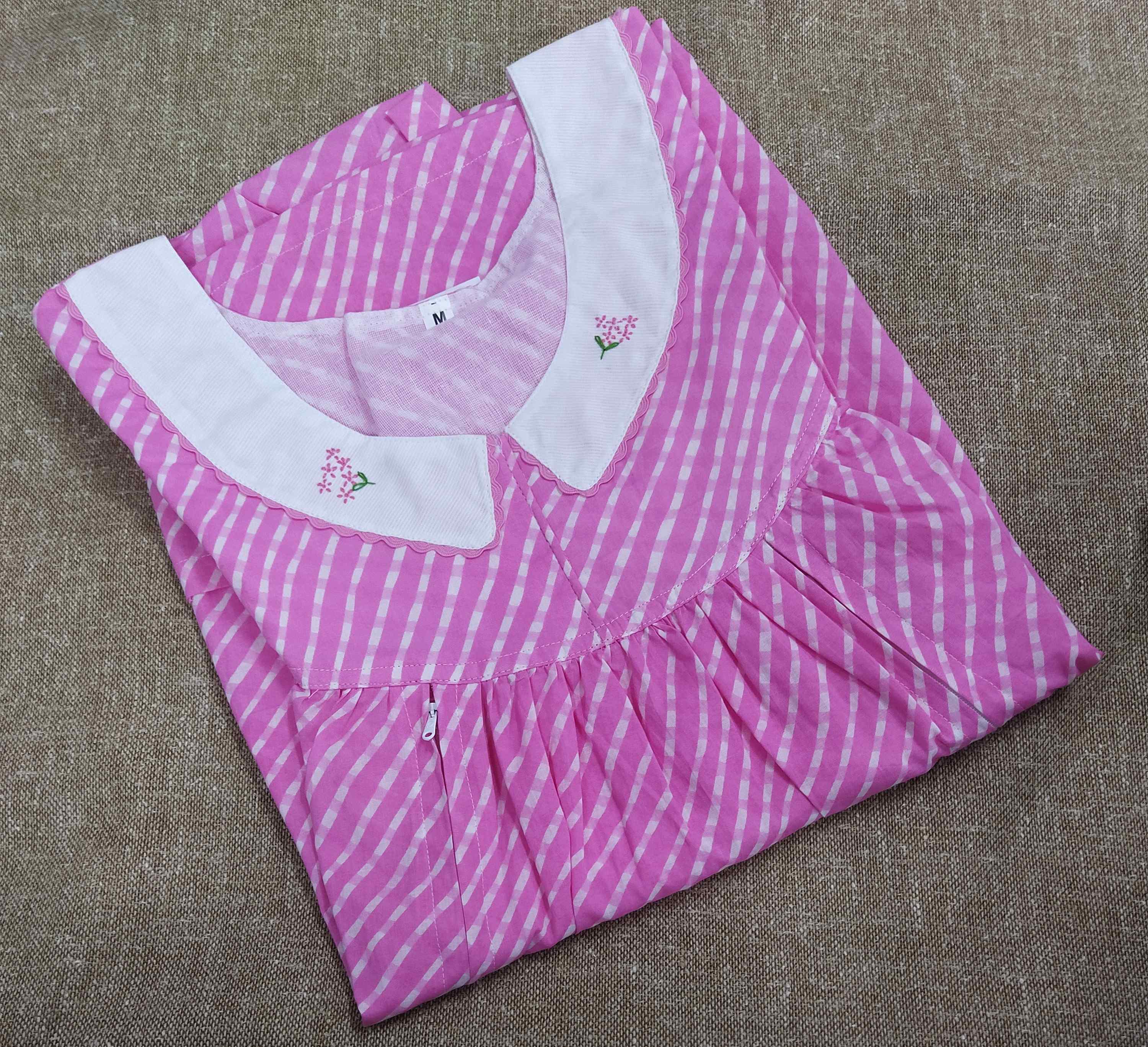 Soft Cotton Side zip, With Pockets Medium Printed Nighty