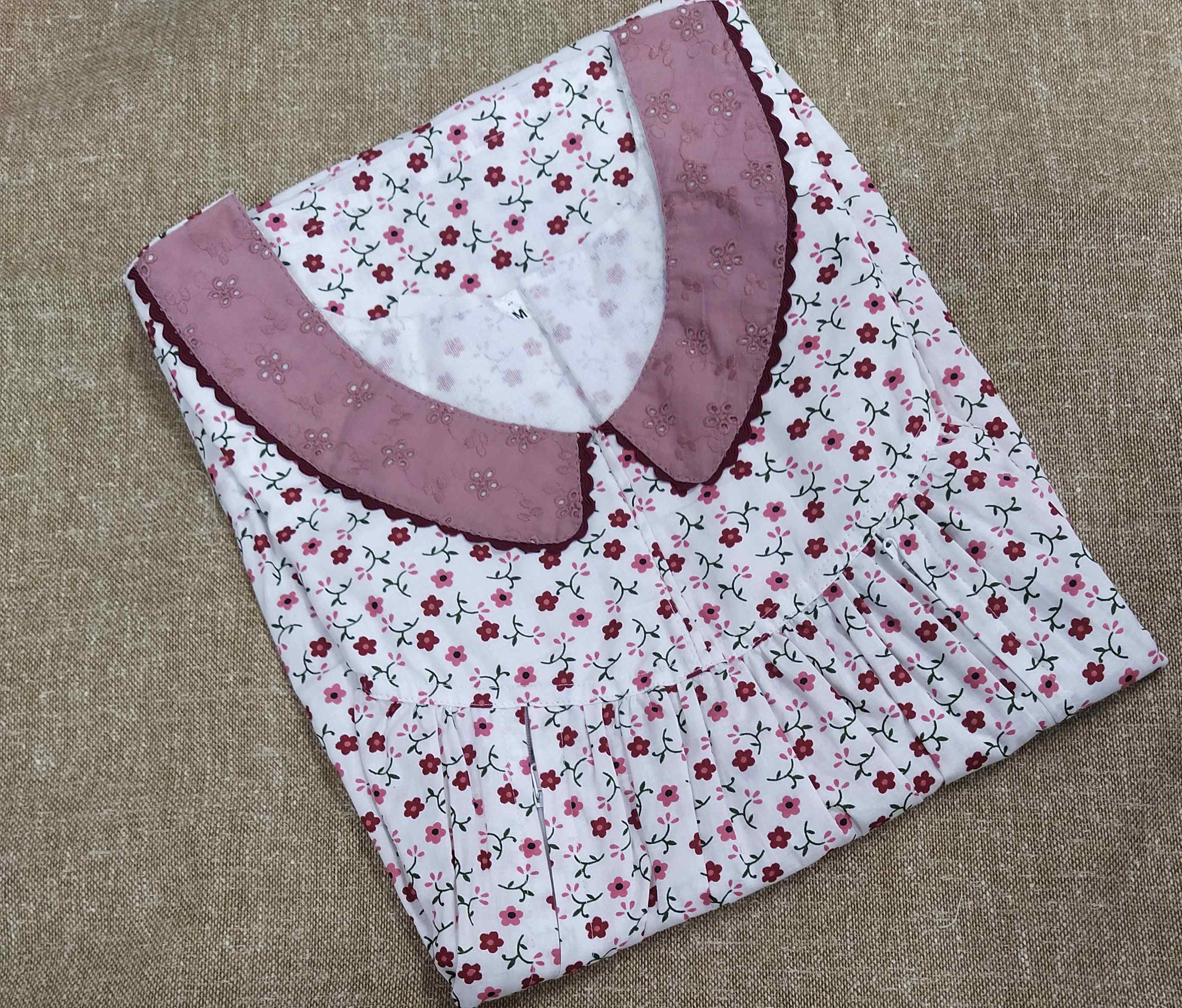 Cotton Side zip, With Pockets Medium Printed Nighty