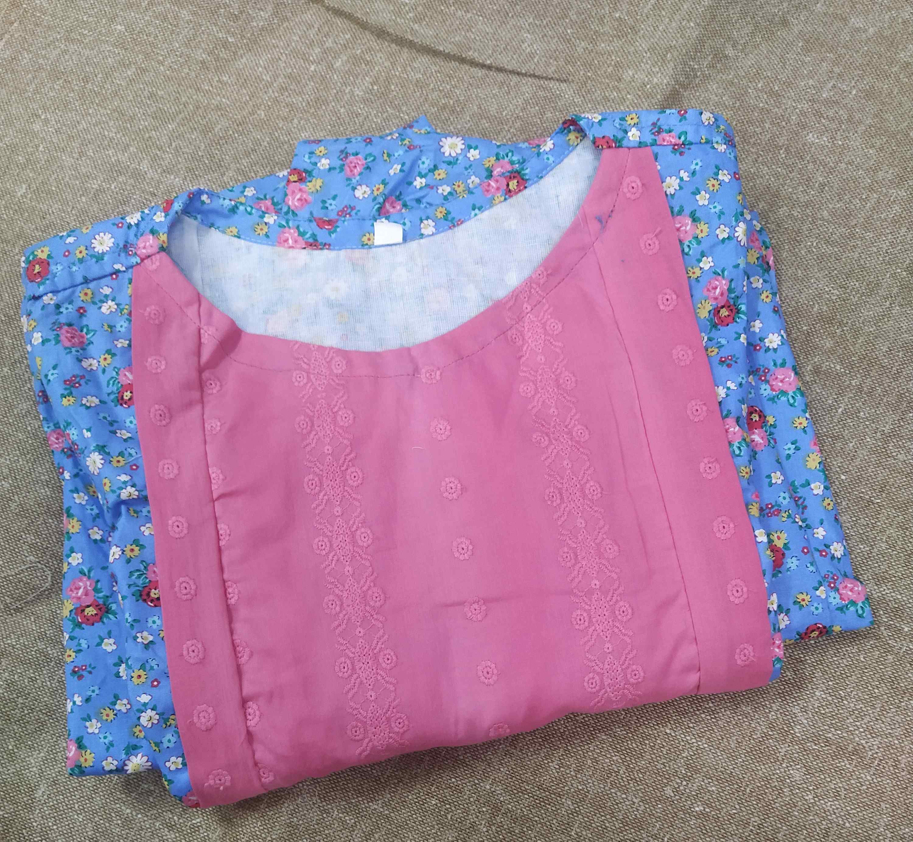 Cotton Pleated , Side zip, With Pockets, Side elastic Small Printed Maternity Wear