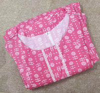 Soft Cotton Pleated , Side zip, With Pockets, Side elastic Medium Printed Maternity Wear