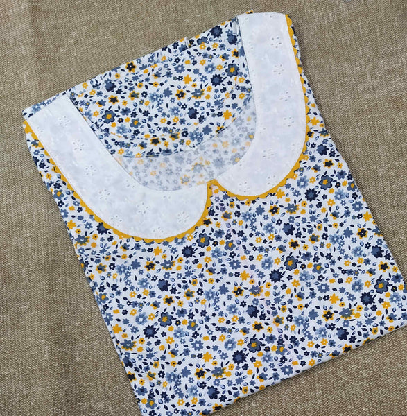 Cotton A-line churidar cut, With Pockets, No Open Medium Printed Nighty