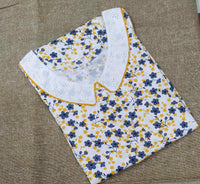 Cotton A-line churidar cut, With Pockets, No Open Medium Printed Nighty