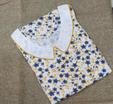Cotton A-line churidar cut, With Pockets, No Open Medium Printed Nighty