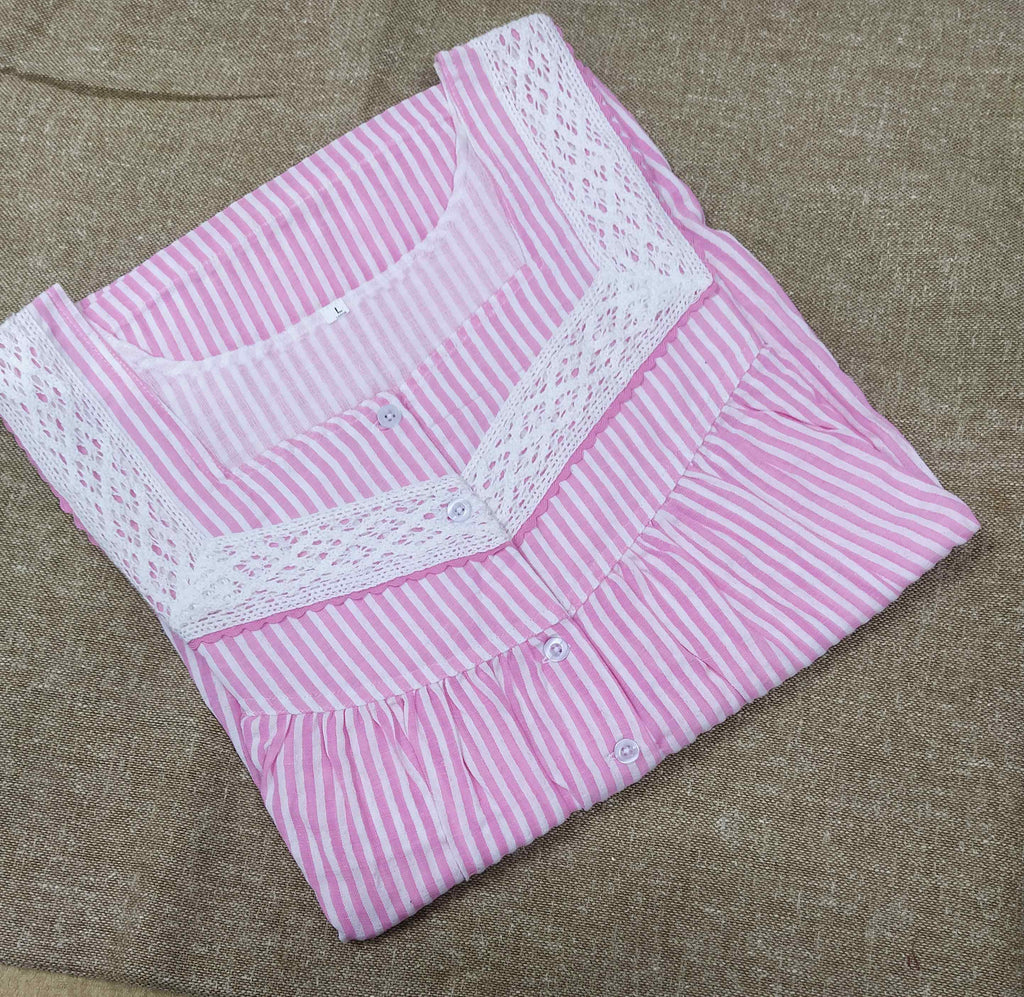 Bantex With Pockets, Half Open Large Printed Nighty
