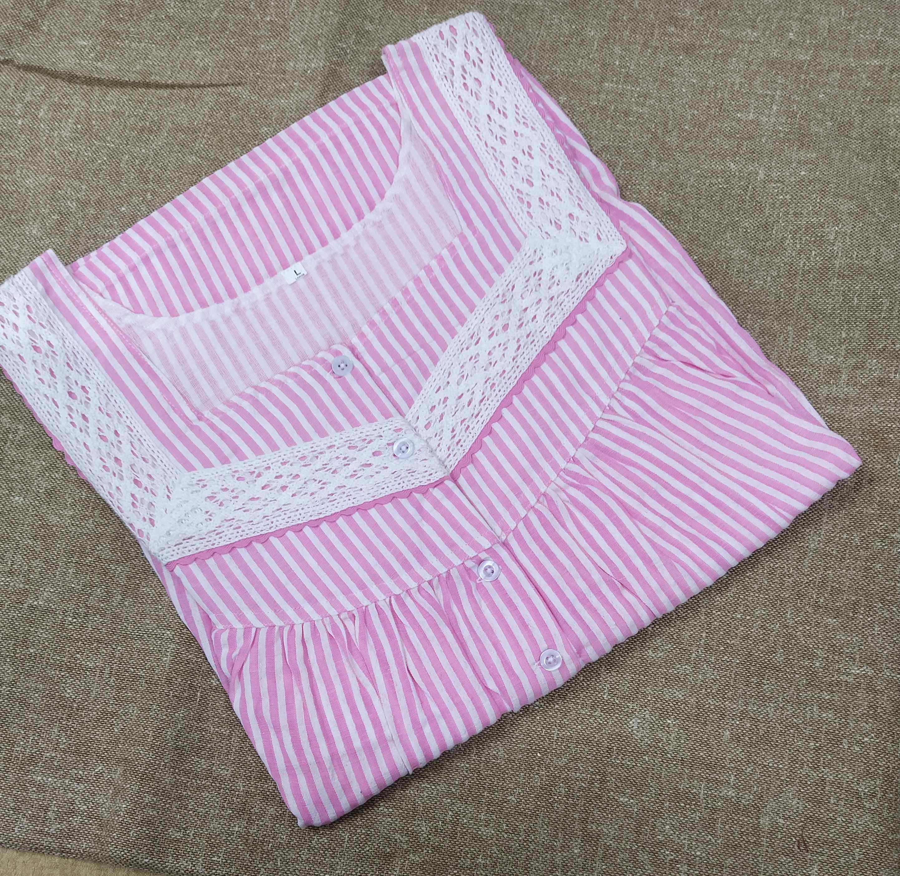 Bantex With Pockets, Half Open Large Printed Nighty