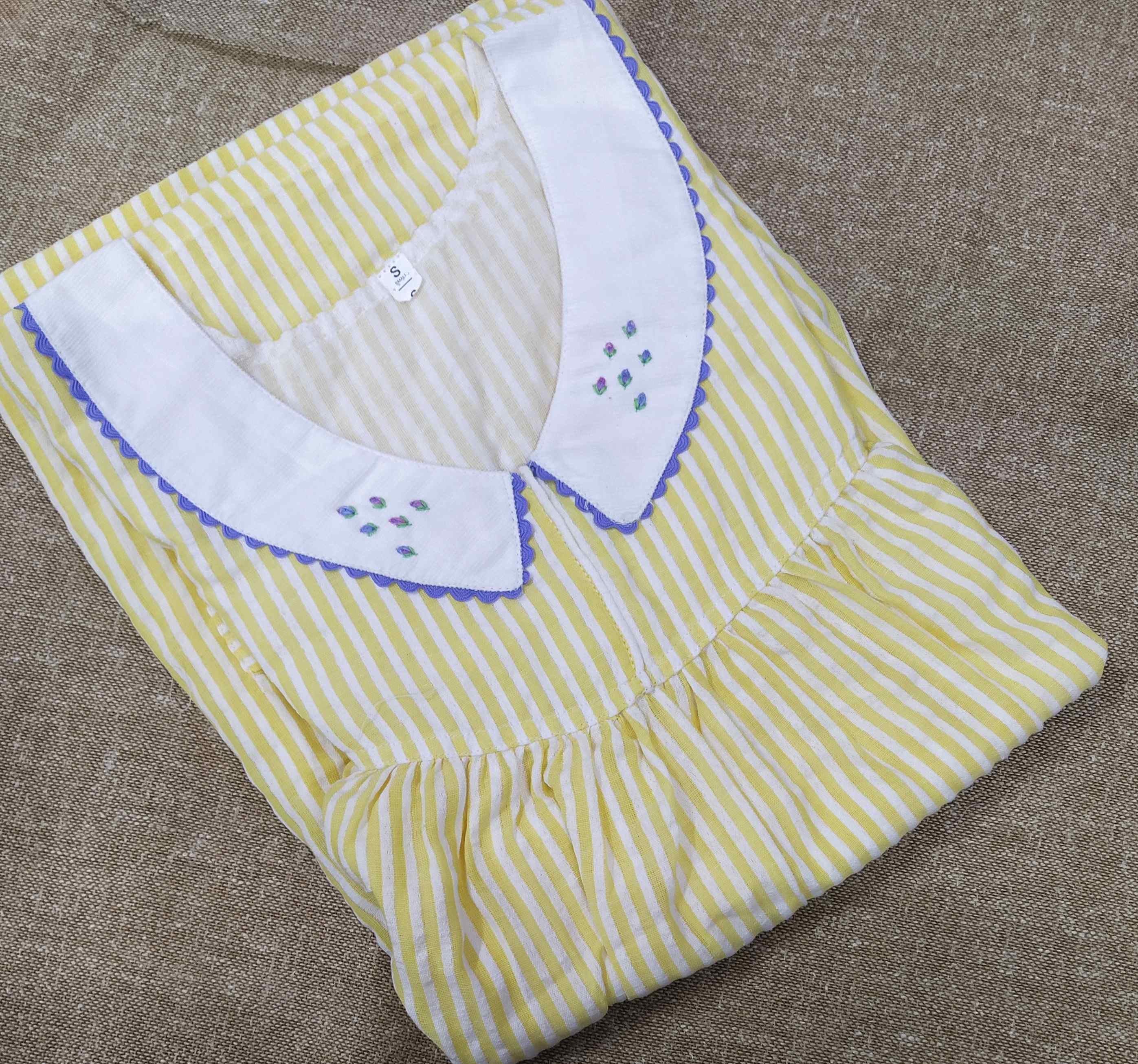 Bantex With Pockets, No Open Small Printed Nighty