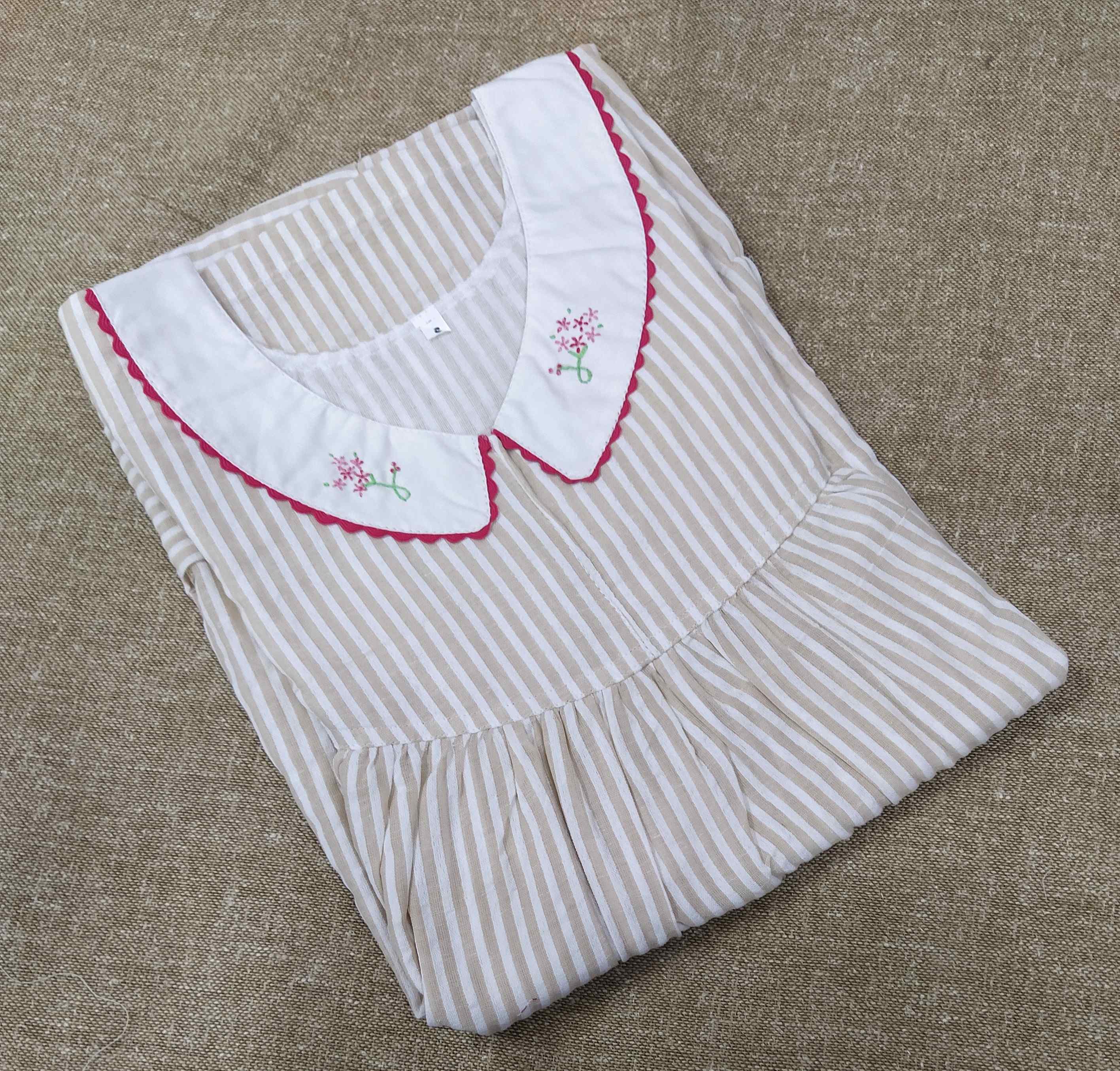 Bantex With Pockets, No Open Small Printed Nighty