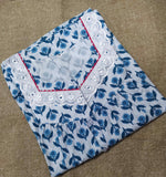 Cotton With Pockets, Half Open Medium Printed Nighty