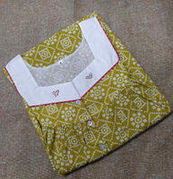 Soft Cotton With Pockets, Half Open Medium Printed Nighty
