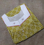 Soft Cotton With Pockets, Half Open Medium Printed Nighty
