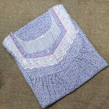 Cotton With Pockets, Half Open Medium Printed Nighty