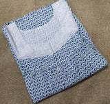 Cotton With Pockets, Half Open Medium Printed Nighty
