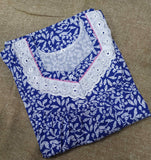 Cotton With Pockets, Half Open Small Printed Nighty