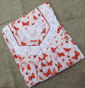 Cotton With Pockets, Half Open Small Printed Nighty