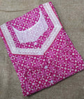 Cotton With Pockets, Half Open Small Printed Nighty