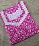 Cotton With Pockets, Half Open Small Printed Nighty
