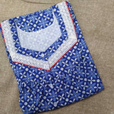 Cotton With Pockets, Half Open Small Printed Nighty