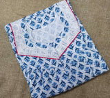 Cotton With Pockets, Half Open Small Printed Nighty