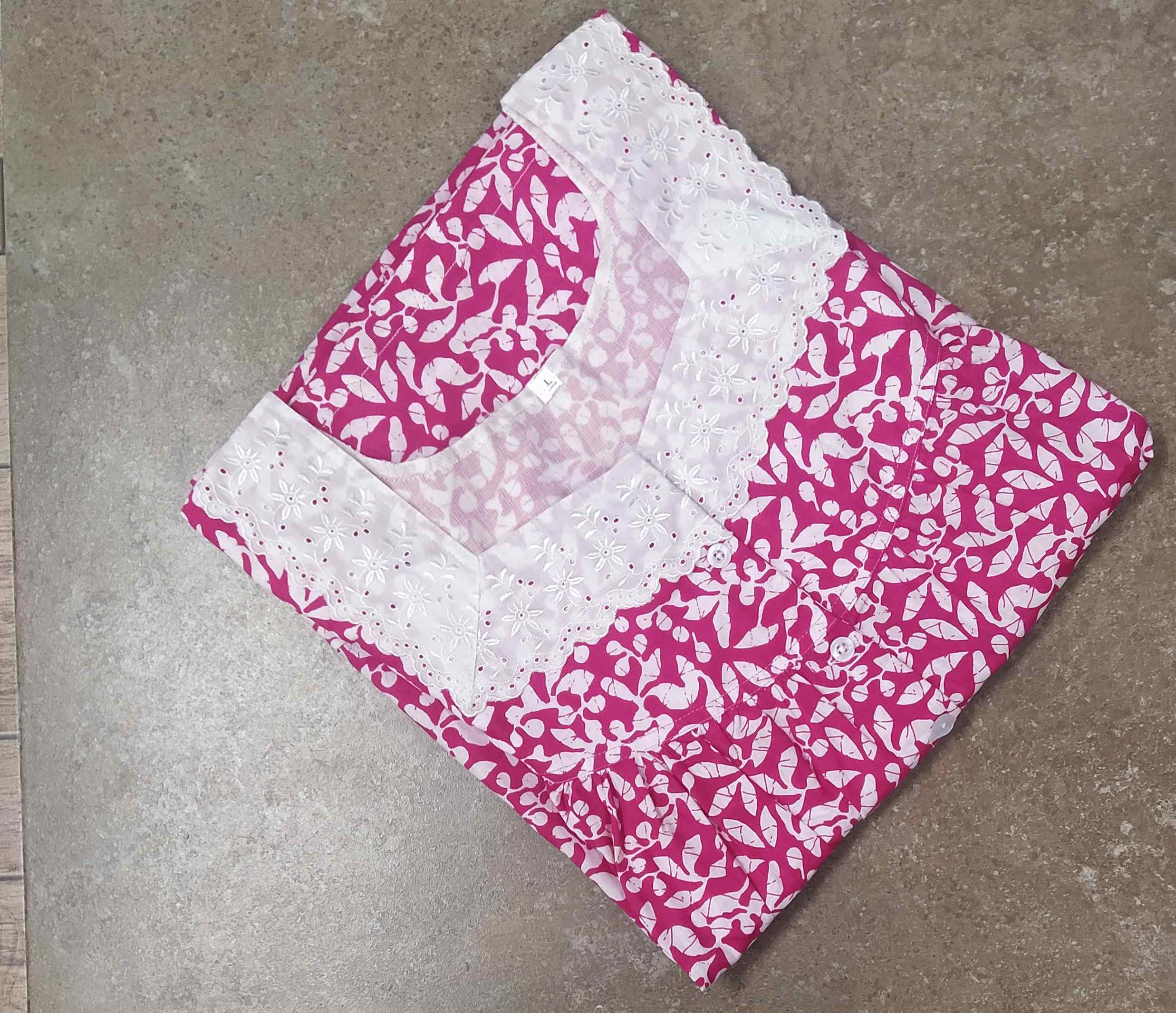 Cotton Half Open, Pockets Large Printed Nighty