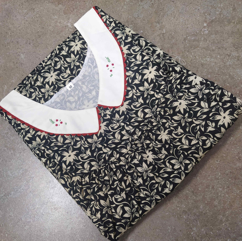 Cotton With Pockets, No Open Medium Printed Nighty