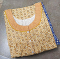 Cotton With Pockets, Half Open Large Printed Nighty