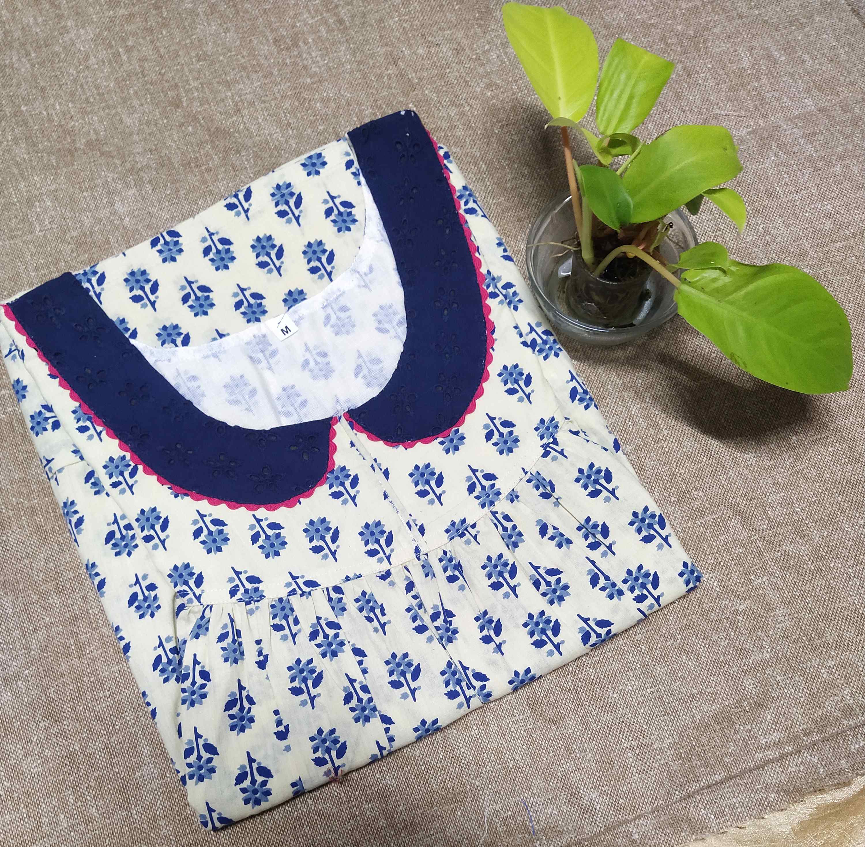 Cotton With Pockets, No Open Medium Printed Nighty