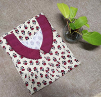 Cotton With Pockets, No Open Medium Printed Nighty